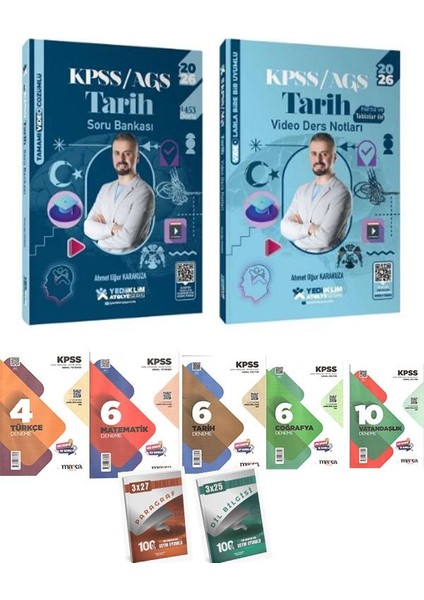 Yediiklim 2026 Kpss Gygk Yediiklim Atölye Serisi Tarih Soru Bankası ve Video Ders Notları Seti + Deneme