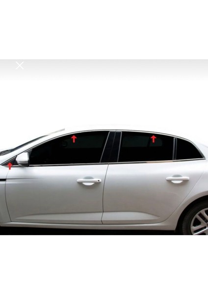 Renault Megane 4 Sedan Krom Cam Çerçevesi Aksesuarı 12 Parça 2016 Uyumlu