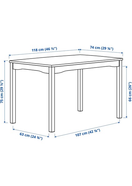 Hauga Mutfak Masası Beyaz 118 x 74 cm 4 Kişilik Kapasite Portatif fiyatları