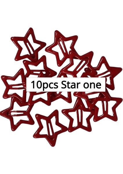 10 Pcs/lot Yeni Kırmızı Yıldız Kulları Kırı Klep Klep Ettes Siyah Saat Sadece Kurullar Gümüş Saç Klip Aksesuarları Kawaii Bb Clipcolor: SD-10PCS (Yurt Dışından)