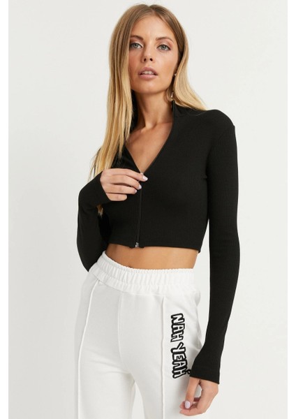 Kadın Siyah Kaşkorse Kısa Ceket EY1057