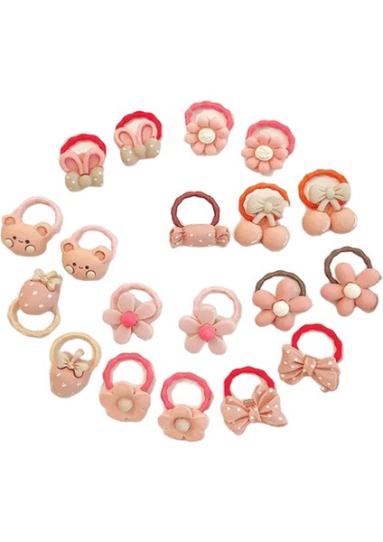 Kızlar Için Saç Aksesuarları Elastique Cheveux Fille Kids Lacos De Cabelo Infantil Yeni Bağlar Bandeau Bebe Fille Rubber Band Kore Renk: 20PCS-W14 (Yurt Dışından)