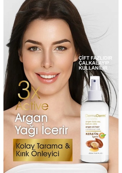 Keratin ve Kolajenli Argan Özlü Saç Bakım Sütü 250 Ml.