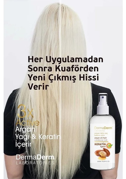 Keratin ve Kolajenli Argan Özlü Saç Bakım Sütü 250 Ml.