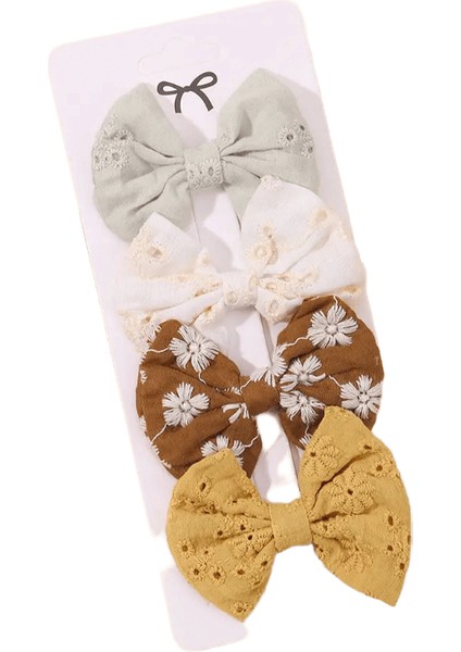 4pcs/set Tatlı Saç Yayları Saç Klipsleri Çocuklar Güzel Bowknot Saç Pimleri Kızlar Için Saç Aksesuarları Baskılı Içi Boş Saç Çeşidi Hediye Renk: 3746-11 (Yurt Dışından)