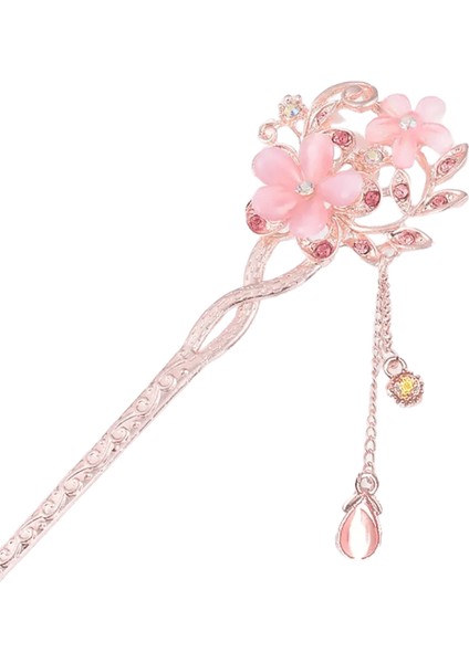 Vintage Çin Geleneksel Çiçek Saçkağı Klasik Saç Çubuğu Zarif Kadın Zarif Hanfu Saç Aksesuarları Заколка Дл Ekim Вол Metal Renk: 4 (Yurt Dışından)