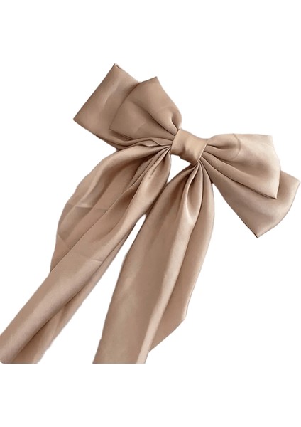 Kadınlar Için Zarif Katı Büyük Yay Şerit Saç Klipsli Kız Tatlı Kafa Bantları Yumuşak Saten Saç Sapı Moda Saç Aksesuarları Renk: Haki (Yurt Dışından)