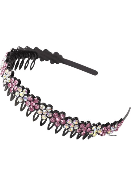 Unisex Alice Saç Bandı Çerçeve Baş Bandı Erkek Kadın Spor Saç Band Çember Top Metal Çift Bangs Çiçek Rhinestone Saç Aksesuarları Renk: B Pinkab (Yurt Dışından)