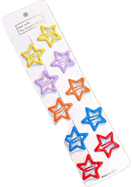 10PCS/SET Sevimli Renkli Yıldız Waterdrop Şekil Saç Klipleri Çocuklar Için Çocuklar Için Güzel Saç Süslemeleri Çocuklar Saç Aksesuarları Renk: 10PCS Yıldız 6 (Yurt Dışından)