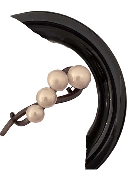 Kadınlar Için Zarif Büyük Inci Saç Tokası Basit Renk Plastik Tek Kelimelik Bir Bükülme Klipsli Saç Tokası Köpekbalığı Klips Tavanını Saç (Yurt Dışından)