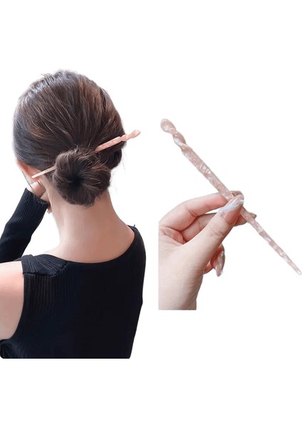 Yeni Saç Tokası Saç Çubukları Minimalist Siyah Ay Moda Vintage Metal Saç Aksesuarları, Kadınlar Için Tavan Saç Modeli H050 Metal Renk: H050-PINK (Yurt Dışından)