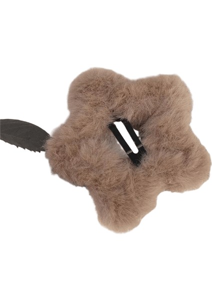 Ins Kore Moda Peluş Yıldız Saç Klipleri Kadınlar Için Kızlar Y2K Tatlı Fluffy Yıldız Saçkopları Ettes Saç Aksesuarları Kenar Mengi Renk: Kahve 1 Adet (Yurt Dışından)