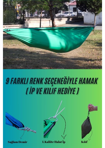 Kamp Piknik Hamağı Outdoor Su Itici Kumaş Katlanabilir Taşınabilir Kılıflı Bahçe Balkon Salıncak