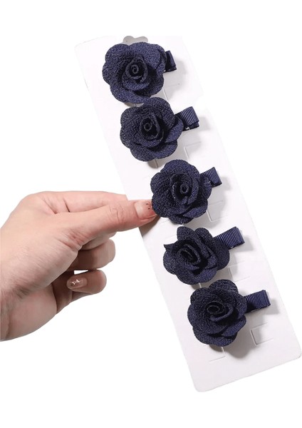 5pcs/set Düz Renkli Tatlı Camellia Saç Klipleri Çocuklar Için Kızlar Çiçek Saç Tokaları Kapalı Güvenlik Klipleri Başlık Saç Aksesuarları: 12 (Yurt Dışından)