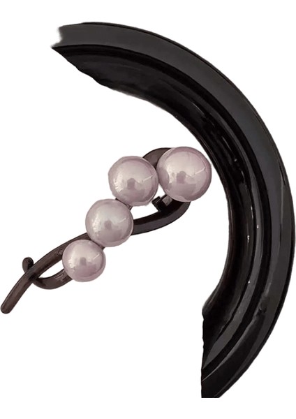 Kadınlar Için Zarif Büyük Inci Saç Tokası Basit Renk Plastik Bir Kelime Tek Kelime Bükülme Klipsli Saç Tokası Köpekbalığı Klipsli Saçlar Accessoriecolor: Beyaz (Yurt Dışından)