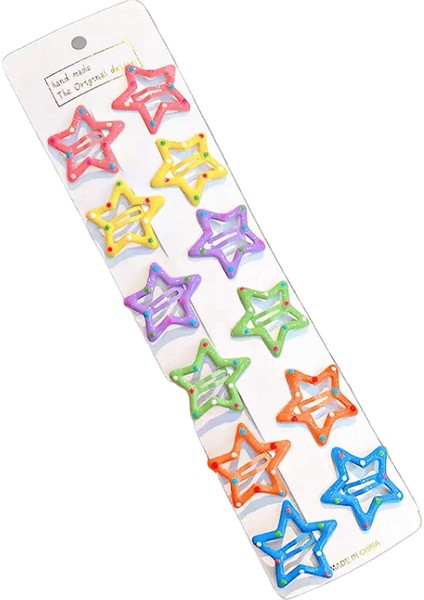 10/20/30/40 Yeni Kız Sevimli Renkli Whate Fall Saç Penileri Tatlı Saç Klipler Çocuk Ettes Kaydır Klip Moda Saç Accessoriescolor: 12 Pcs Star 2 (Yurt Dışından)