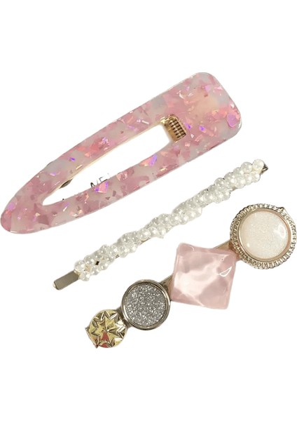 Yeni Moda 3/4pcs Set Inci Saç Klipsi Kadınlar Için Kore Saçkağı Geometrik Kristal Saç Ettes Kız Saç Aksesuarları Hairgripcolor: Set 4 (Yurt Dışından)