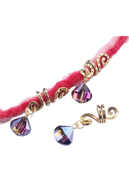 5pcs/çanta Saç Örgüsü Peruk Takı Saç Uzatma Saç Halkaları Toka Içi Boş Çiçek Tüpleri Manşetler Saç Tokası Headdress Dreadlock Boncuk Renk: 5pcs LQ716-4 (Yurt Dışından)