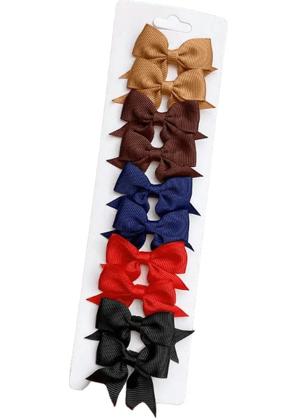 10PCS/LOT Düz Renkli Şerit Bebek Fiyonkları Kızlar Için Saç Klipleri El Yapımı Bowknot Saç Tokası Mini Ettes Çocuk Saç Aksesuarları: 530-10 (Yurt Dışından)