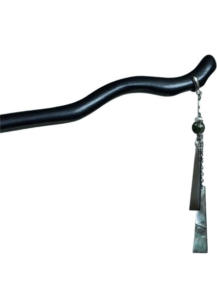 Vintage Çin Tarzı Ahşap Saç Çubukları Kadınlar Için Kızlar Ay Püskül Saç Tokası Saç Klips Hanfu Başlık Takı Saç Aksesuarları Metal Renk: Stil 1 (Yurt Dışından)