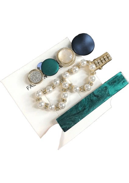 2022 Inci Kristal Akrilik Saç Klipleri Kadınlar Için Ayarla Retro Geometrik Ettes Saçkop Kız Saç Aksesuarları Moda Mücevher Metal Renk: Set 3 (Yurt Dışından)