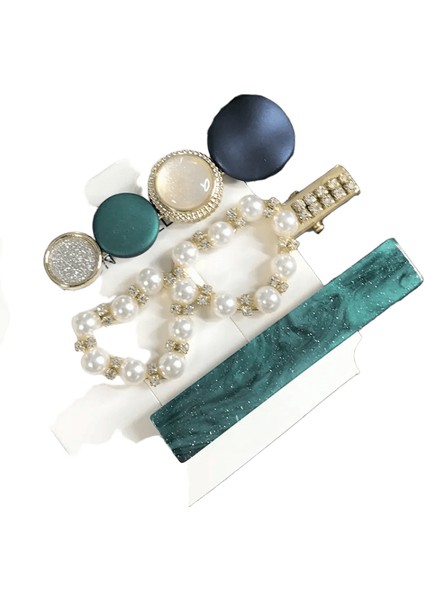 Yeni Moda 3/4pcs Set Set Inci Saç Klipsi Kadınlar Için Korece Saçkop Geometrik Kristal Saç Ettes Kız Saç Aksesuarları Saç Türü Renk: Set 5 (Yurt Dışından)