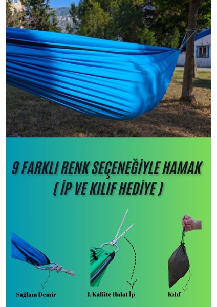Kamp Piknik Hamağı Outdoor Su Itici Kumaş Katlanabilir Taşınabilir Kılıflı Bahçe Balkon Salıncak