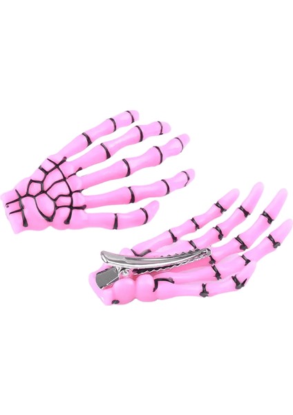 2 Pcs/set Yeni Kafatası El Kemik Saçkağı Kavrama Tutucu Hayalet Saç Klipsleri Saçkırışlar Kemik Pençe Saç Aksesuarları Mujer Hair Blipcolor: Pembe (Yurt Dışından)