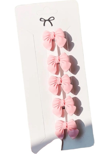 5pcs/set Sevimli Pembe Mini Yaylar Kızlar Için Saç Klipleri Güzel Kalp Saçları Karikatür Çiçek El Yapımı Şapkalar Saç Aksesuarları Renk: 2 (Yurt Dışından)