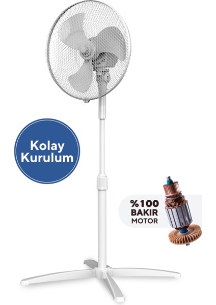 KTF-290 Beyaz Vantilatör 16'' (3p)