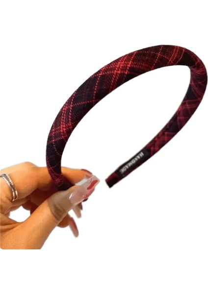 Kadınlar Için Zarif Ekose Çerçeve Saç Bandı Koreli Retro Kafa Bandı Kızlar Vintage Hoop Tatil Partisi Saç Bantları Aksesuarlar Renk: Kırmızı (Yurt Dışından)