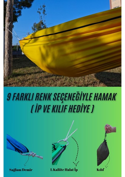 Kamp Piknik Hamağı Outdoor Su Itici Kumaş Katlanabilir Taşınabilir Kılıflı Bahçe Balkon Salıncak