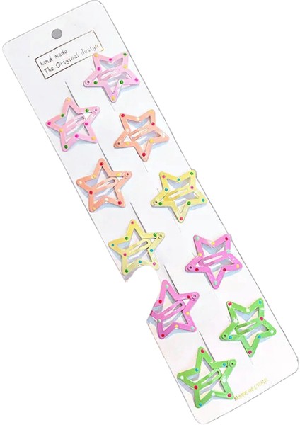 10PCS/SET Sevimli Renkli Yıldız Waterdrop Şekil Saç Klipleri Çocuklar Için Çocuklar Için Güzel Saç Süslemeleri Çocuklar Saç Aksesuarları Renk: 10PCS Yıldız 2 (Yurt Dışından)