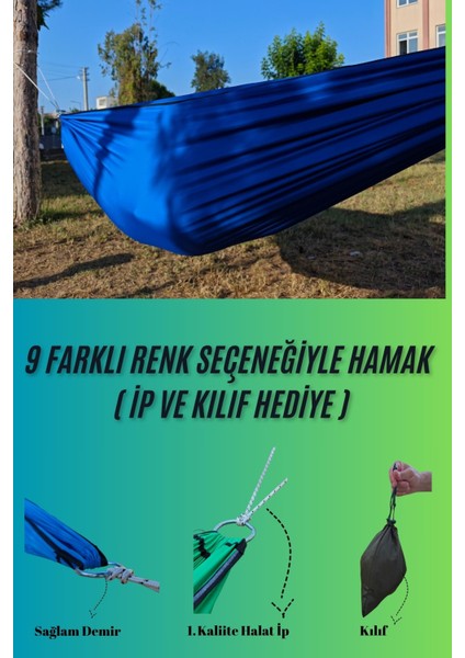 Kamp Piknik Hamağı Outdoor Su Itici Kumaş Katlanabilir Taşınabilir Kılıflı Bahçe Balkon Salıncak