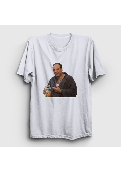 Unisex Beyaz Orange Juice Tony Soprano Sopranos T-Shirt
