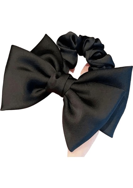 Yeni Koreli Siyah Yay Saç Kravat Scrunchies Kadınlar Zarif Ipek Elastis Saç Bandı At Kuyruğu Headdress Saç Aksesuarları Color: Siyah (Yurt Dışından)
