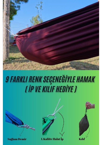 Kamp Piknik Hamağı Outdoor Su Itici Kumaş Katlanabilir Taşınabilir Kılıflı Bahçe Balkon Salıncak