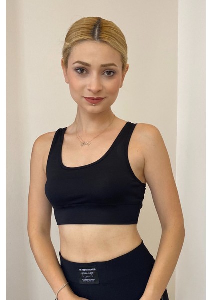 Kadın Spor Yüzücü Sırtı Crop Top Büstiyer