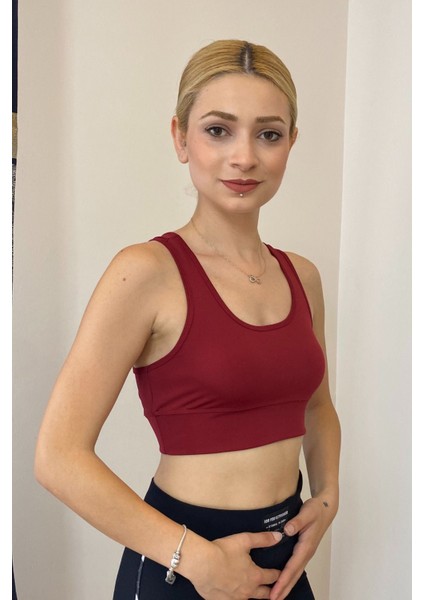 Kadın Spor Yüzücü Sırtı Crop Top Büstiyer modelleri