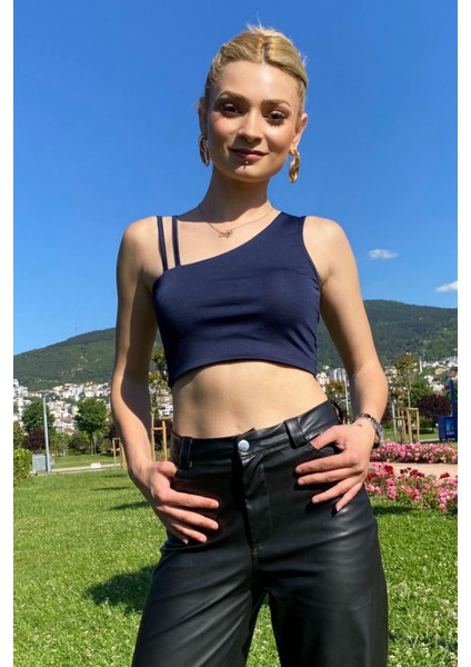 Çift Askılı Esnek Likralı Crop Büstiyer fiyatları