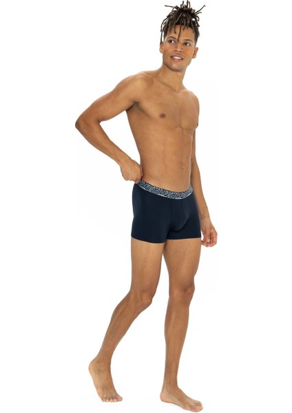 Erkek Pamuklu Fit Lisanslı Boxer 3'lü Paket / Siyah - Lacivert - Melanj modelleri