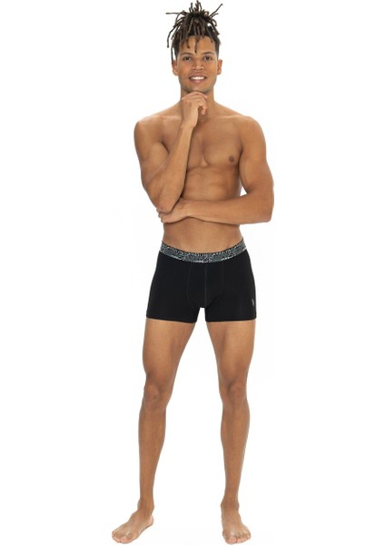 Erkek Pamuklu Fit Lisanslı Boxer 3'lü Paket / Indigo - Lacivert - Gri