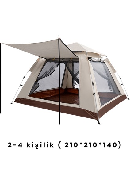 2-4 Kişi Kamp Çadırı Seti Taşınabilir Otomatik 210*210*140+LAMBA+YATAK+YASTIK+POMPA+HOPARLÖR modelleri