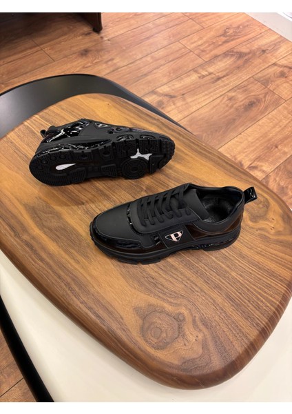 2027 Siyah Hakiki Deri Erkek Sneakers - Erkek Spor Ayakkabı modelleri