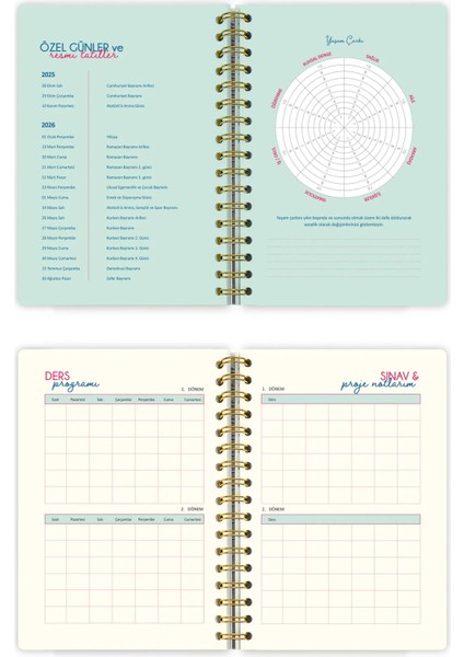 A5 Spiralli Süresiz-Motivasyon Sayfalı-Haftalık Planlayıcı Ajanda fırsatları