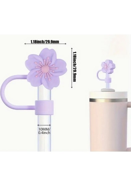 1 Adet Soft Sevimli Çiçekli Stnly Pipet Kapakları 10 mm fırsatları