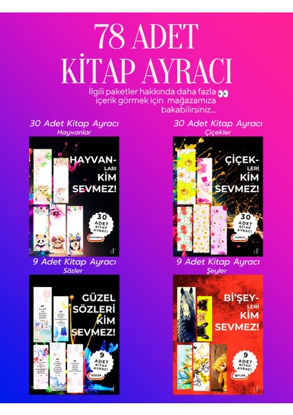 78'li Kitap Ayracı Seti - Özel Paket5 fiyatları