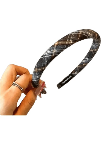 Kadınlar Için Zarif Ekose Çerçeve Saç Bandı Koreli Retro Kafa Bandı Kızlar Tatil Partisi Için Vintage Çember (Yurt Dışından)