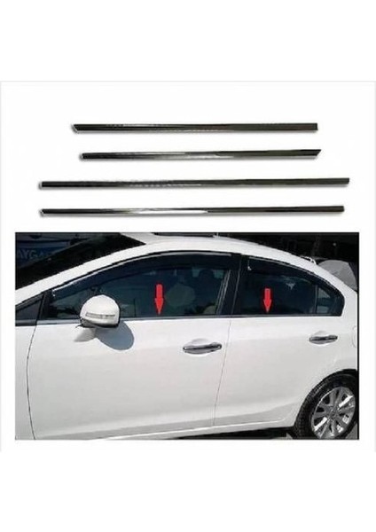 Cam Çıtaları Krom 4 Parça Civic Sd 2012-2016 Arası Modeller Için fiyatları