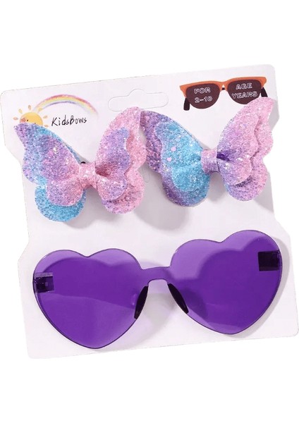 Moda Köpüklü Saç Klipli Kalp Şekli Güneş Gözlükleri Set Saç Aksesuarları Dalga Noktası Çocuk Saç Kalıntıları Kızlar Başlık: 3992-5 (Yurt Dışından)